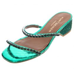 KURT GEIGER-Womens Priya Block Sandals - Mule / Snake / Green - Sandali Donna Verdi-KGSPRIYABLOCKMULE-70