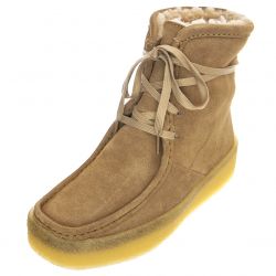 Clarks-Womens Wallabee Cup Hi Light Tan Suede Boots