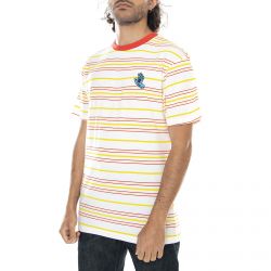 Santa Cruz-Mens Mini Hand Stripe T-Shirt - White - Maglietta Girocollo Uomo Multicolore-SC-SS21-033