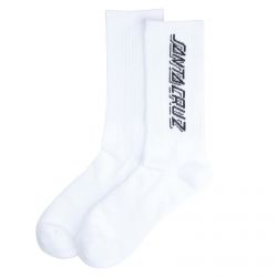 Santa Cruz-Contra Strip White Socks-SC-SS21-019