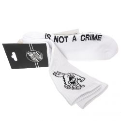 Santa Cruz-Crime Hand White Socks-SCA-SCK-0281