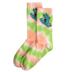 Santa Cruz-Screaming Hand White Tie Dye Socks-SCHATDY-WHT