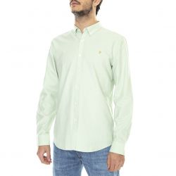 Farah-Mens Brewer Marine Green Shirt-F4WSB060-336