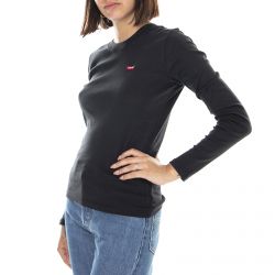 Levis-Womens Baby Black Long-Sleeve Crew-Neck T-Shirt-69555-0014