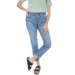 Levis-501 Crop Denim Jeans - Athens Day To Day - Denim Jeans Donna Blu-36200-0159