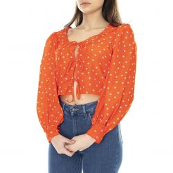 Levis-Womens Fawn Tie Blouse Daisy Foulard Enamel Ora Top Shirt-A1875-0001
