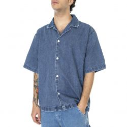 Levis-Mens Slouchy Med Indigo / Flat Finish Short-Sleeve Shirt-A1921-0003