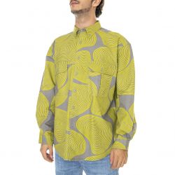 Levis-Mens Skate L/S Woven Floating In Space Green Shirt-A0953-0004