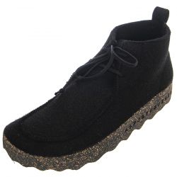 ASPORTUGUESAS-Mens City Line Tweed Felt 925 Black Lace-Up Ankle-Profile Shoes