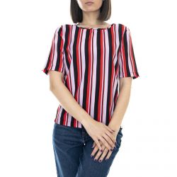 DESIRES-Womens Ambrosia Multicolored Crew-Neck T-Shirt-9190226-9000P BLACK PR