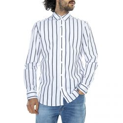 SOLID-Mens Bern Striped White / Multicolored Shirt -6190212-0001 WHITE