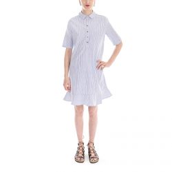 Minimum-Ilene - Abito Camicia Donna Blu / Bianco-163590068-6003