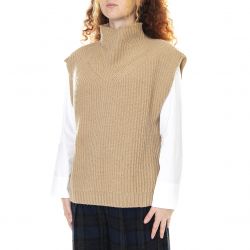 Minimum-Valenciana Nomad 7148 - Maglione Smanicato Donna Beige-193817148-1212