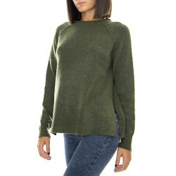 NOISY MAY-Womens Mariana O-Neck Knit Olivine Crew-Neck Sweater-27008221-Olivine