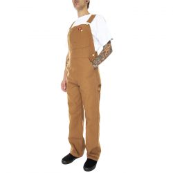 Dickies-Mens Bib Overall Loose Fit Rinsed Brown Denim Jeans-DK0DB100RBD1
