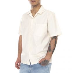 Elvine-Mens Ray Shirt - Ecru - Camicia Maniche Corte Uomo Beige-330267-360