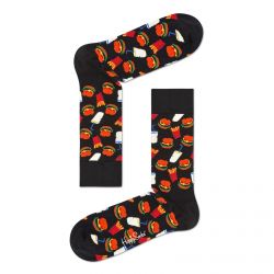 HAPPY SOCKS-Hamburger Black / Multicoloured Socks-HAM01-9000