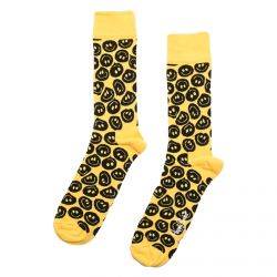 HAPPY SOCKS-Twisted Smile Socks - Yellow / Multicolored - Calzini Multicolore / Gialli-TSM01-2000