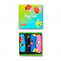 HAPPY SOCKS-Surreal Animal Gift Set - Confezione da Quattro Paia di Calzini Multicolore -XSRA09-6300