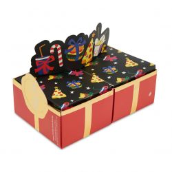 HAPPY SOCKS-Happy Holiday 4-Pack - Confezione Regalo da Quattro Paia di Calzini Multicolore-XHHG09-4300