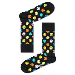 HAPPY SOCKS-Big Smiley 9301 Black / Multicoured Socks-SMY01-9301