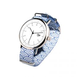 CHEAPO-Harold Watch - Silver / White / Blue - Orologio Quadrante Rotondo Multicolore -14224MM