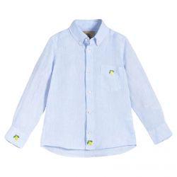 OAS-Kids Lemon Linen Shirt - Blue - Camicia Bambino Blu-01-7001-04-01-7001-04