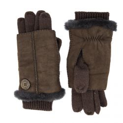 Ugg-3 in 1 Knit Combo Gloves - Brown - Guanti Marroni-UGA620113IN1KCGCH