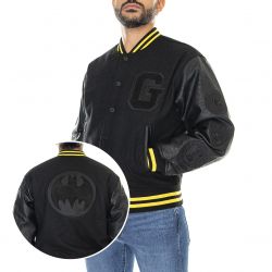 GUESS ORIGINALS-Go Batman Patched Letterman Jet Black A996 - Giacca Invernale Uomo Nera