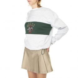 GUESS ORIGINALS-Womens Go Natalie Deer Crewneck Peppered Grey Heather