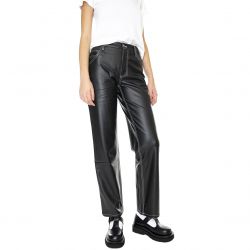 GUESS ORIGINALS-Womens Go Pu Carenter Pant Jet Black Faux Leather Pants