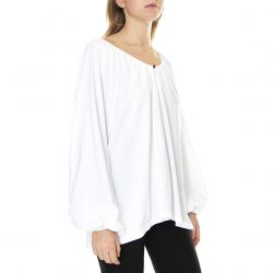 ALESSIA SANTI-Womens Blusa Bianco Neve White Jersey Top