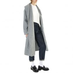 ALESSIA SANTI-Womens Light Melange Grey Coat with Belt 