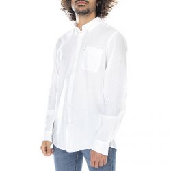 Barbour-Mens Tailored Linen Mix White Shirt -MSH4677