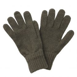 Barbour-Lambswool Gloves Olive - Guanti Marroni-FW22-MGL0006-OL91