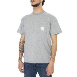 Usual-Pocket - Maglietta Girocollo Uomo Grigia / Heather Grey