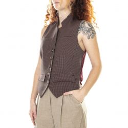 ALESSIA SANTI-Womens 021SD35040 Melograna / Black Vest Jacket