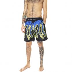 Octopus-Mens Octopus Draft Multicolored Swim Shorts-22SOBS11-BLACK
