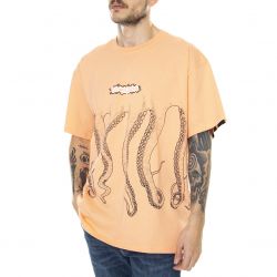 Octopus-Mens Octopus Tag Peach Crew-Neck T-Shirt-22SOTS14-PEACH
