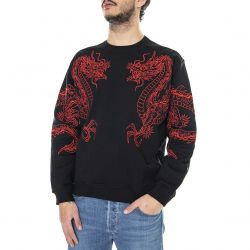 Iuter-Mens Dragon Black Crew-Neck Sweatshirt-22SISC24-BLACK