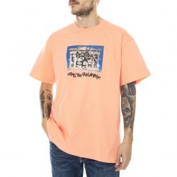 Iuter-Mens Pain Away Peach Crew-Neck T-Shirt-22SITS62-PEACH