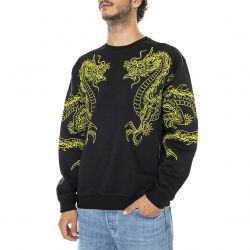 Iuter-Dragon Crewneck Black - Felpa Girocollo Uomo Nera-22WISC24-BLACK