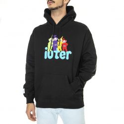 Iuter-Mens Teletubbies Patch Hoodie Black Sweatshirt-22WISH45-BLACK