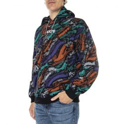 Octopus-Deco Hoodie Multicolor - Felpa con Cappuccio Uomo Nera / Multicolore-22WOSH09-MULTICOLOR