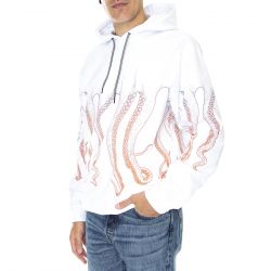 Octopus-Mens Gradient Hoodie White Sweatshirt-22WOSH13-WHITE