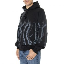 Octopus-Mens Octopus Dyed Hoodie Black Sweatshirt-22WOSH30-BLACK