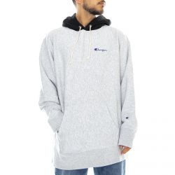 Champion-Mens Logo Grey Hooded Sweatshirt-213660-EM004