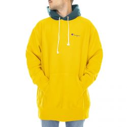 Champion-Logo Hooded Sweatshirt - Yellow / Green - Felpa con Cappuccio Uomo Gialla-213660-YS001
