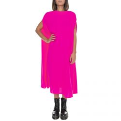 MARIOS-Womens Bell Crepe Pink Fluo Dress