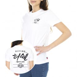 Herschel-Womens Korean Classic Logo Bright White Crew-Neck T-Shirt-40027-00243